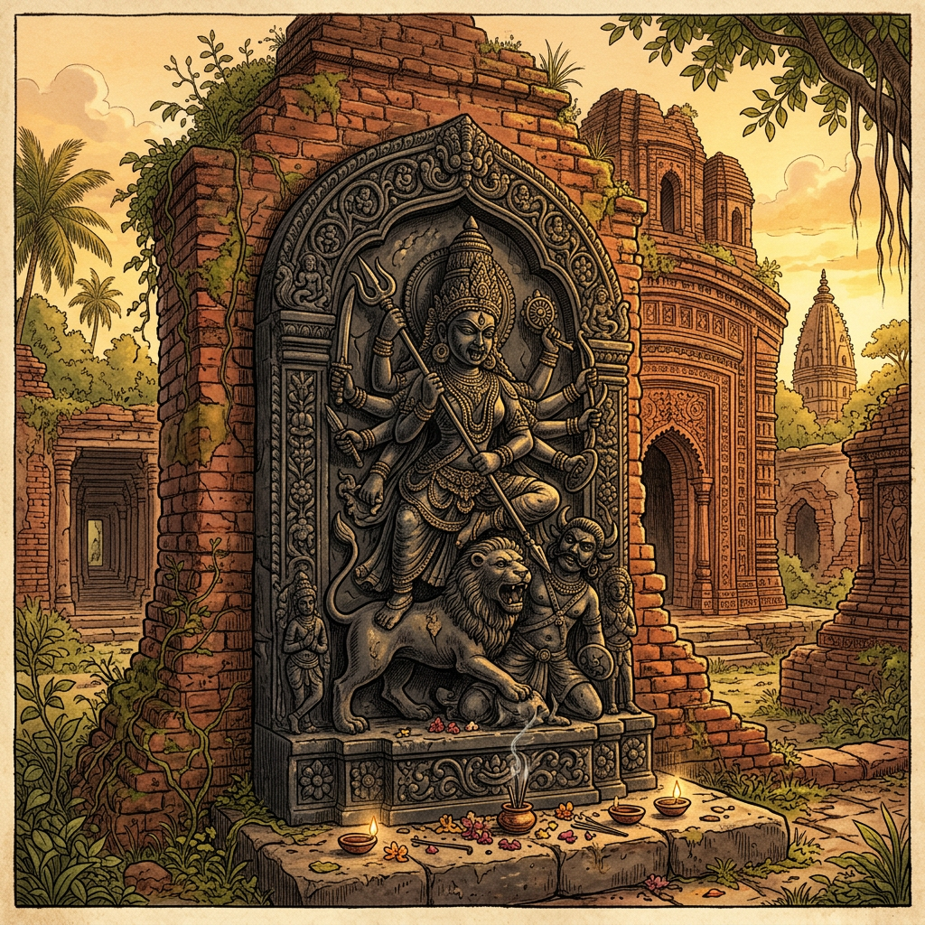 12th-Century 'Sena' Dynasty Temple Ruins Featuring Intact 'Ashta-Dikpala' Bas-Reliefs Discovered in Bangladesh’s Bogra District