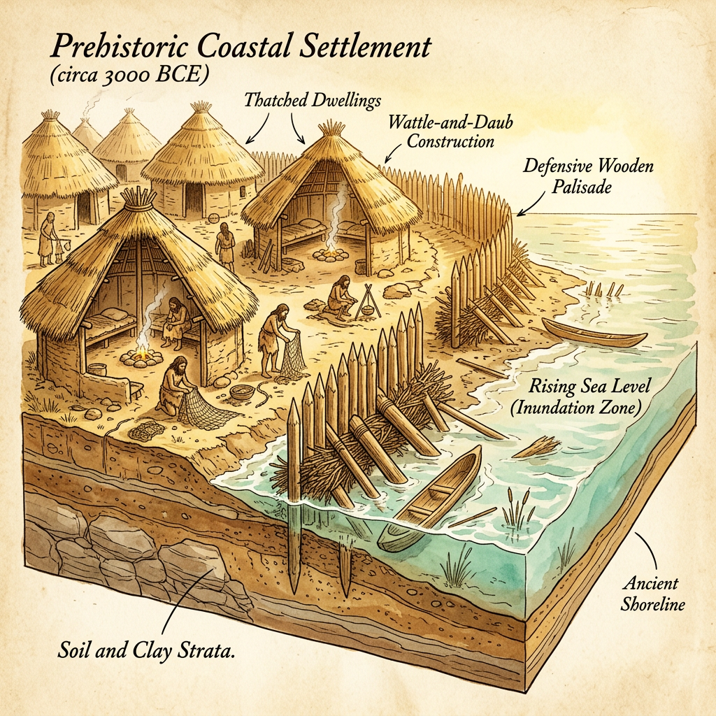 Climate Archaeology: Submerged 'Post-Glacial Peatlands' in the Sea of Japan Reveal Mesolithic Coastal Engineering and Sea-Level Resilience