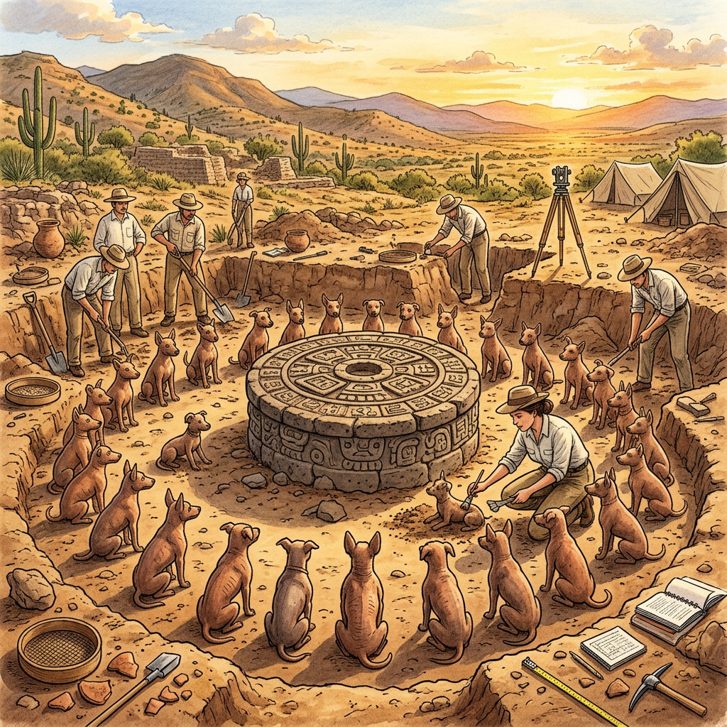 Excavation of "Underworld Guide" Xoloitzcuintli Burials in Mexico Points to Pre-Columbian Ancestor Festivals