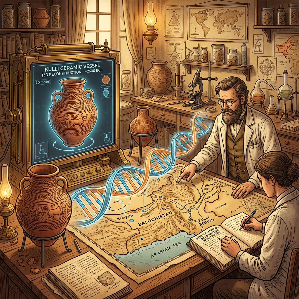 Genomic Study of 4,200-Year-Old 'Kulli Culture' Remains in Balochistan Identifies a Unique Genetic Bridge Between the Indus and the Gulf