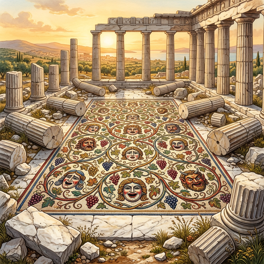 2,400-Year-Old 'Temple of the Wine God' Dionysus with Intact Mosaic Floors Uncovered in Ancient Teos, Turkey