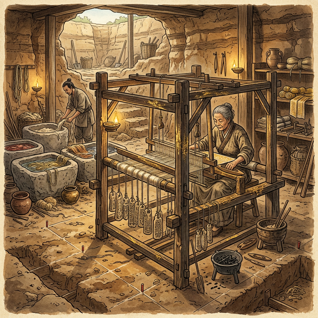 3,000-Year-Old 'Western Zhou Dynasty' Imperial Bureau of Gilded-Silk Thread-Tensioning and Intact Bone Calibration-Weights Found in Shaanxi