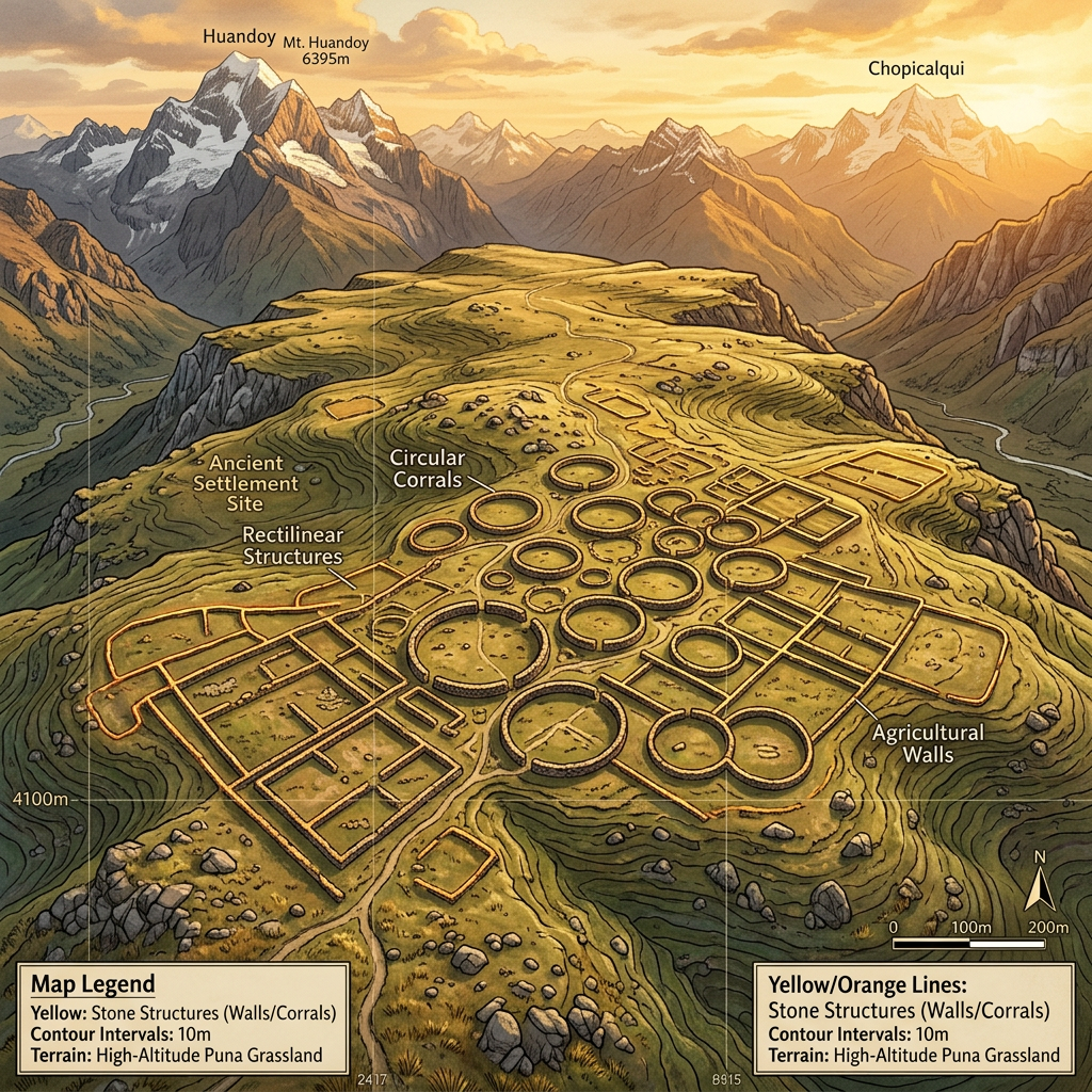 LiDAR Mapping in the Peruvian Andes Identifies a Massive 1,200-Year-Old 'Tiwanaku High-Altitude Caravan Hub' and Llama-Coral Networks