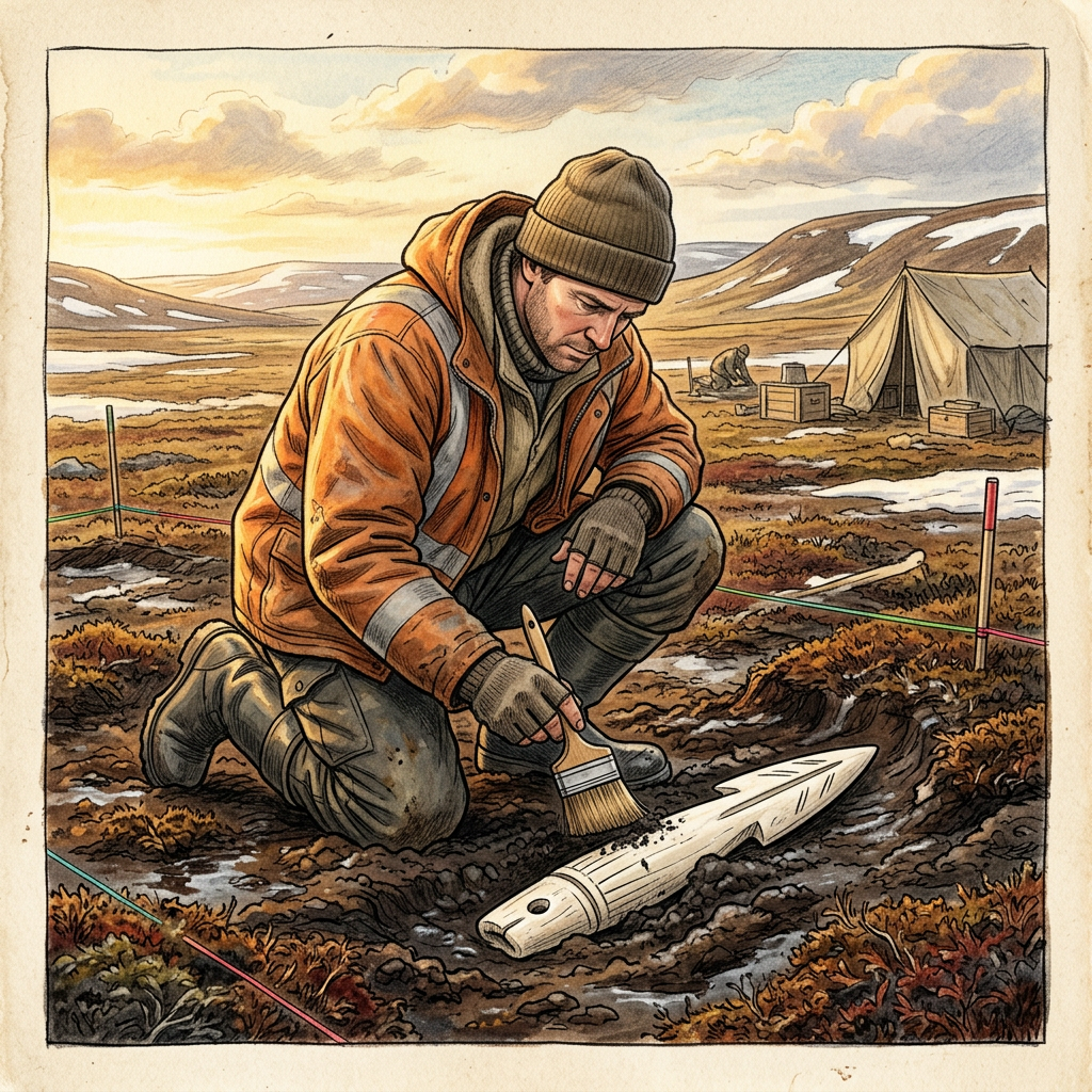 Climate Archaeology: Receding Permafrost in Baffin Island Reveals 4,000-Year-Old Palaeo-Inuit Whaling Harpoons with Intact Baleen Cordage