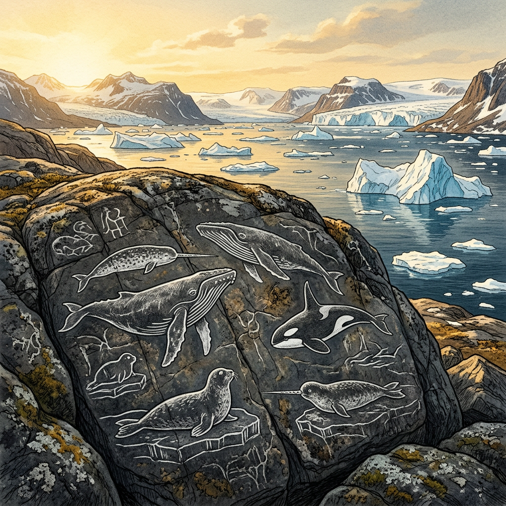 10,000-Year-Old 'Paleolithic Marine-Hunter' Petroglyphs Discovered in a Remote Fjord in Northern Greenland