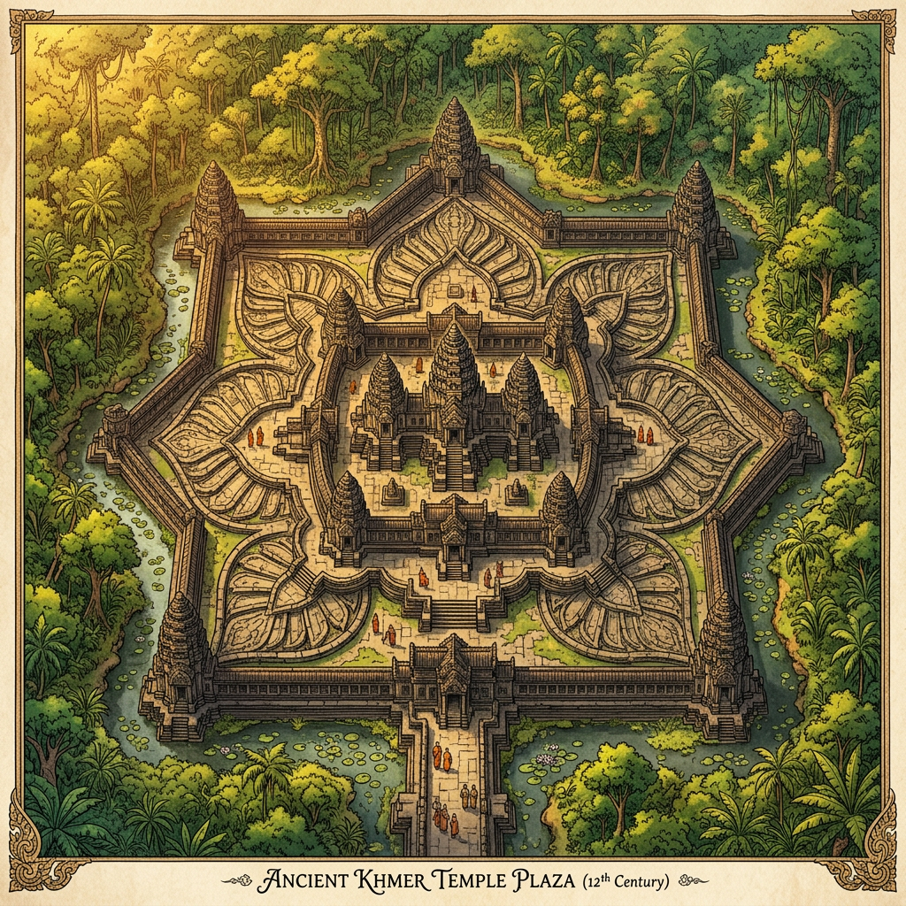 LiDAR Mapping at Koh Ker Uncovers "Banyan-Leaf" Processional Plazas Linked to 1,200-Year-Old Khmer "Monsoon-Greeting" Festivals