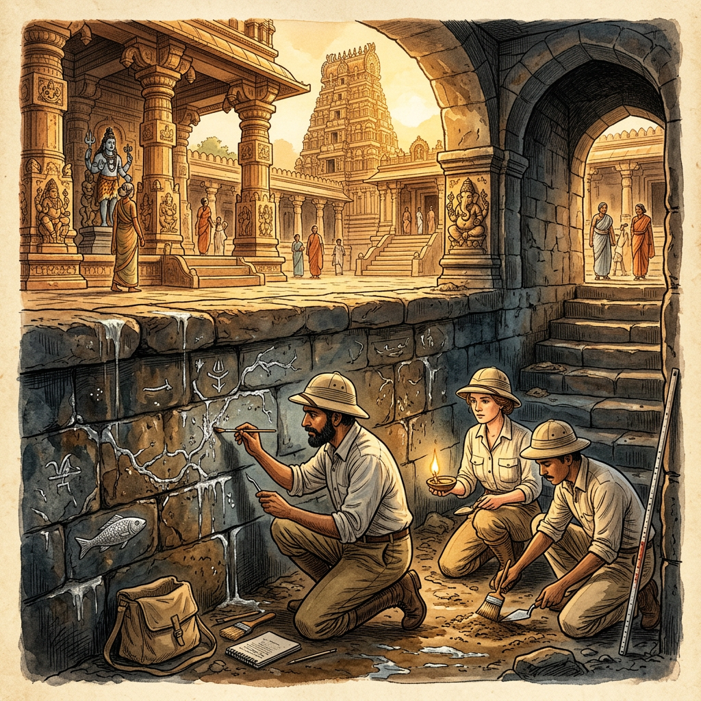 Meticulous Restoration of 12th-Century 'Kalyani Chalukya' Trikuta Temple in Telangana's Medak Reveals Hidden 'Silver-Lined' Ritual Cisterns