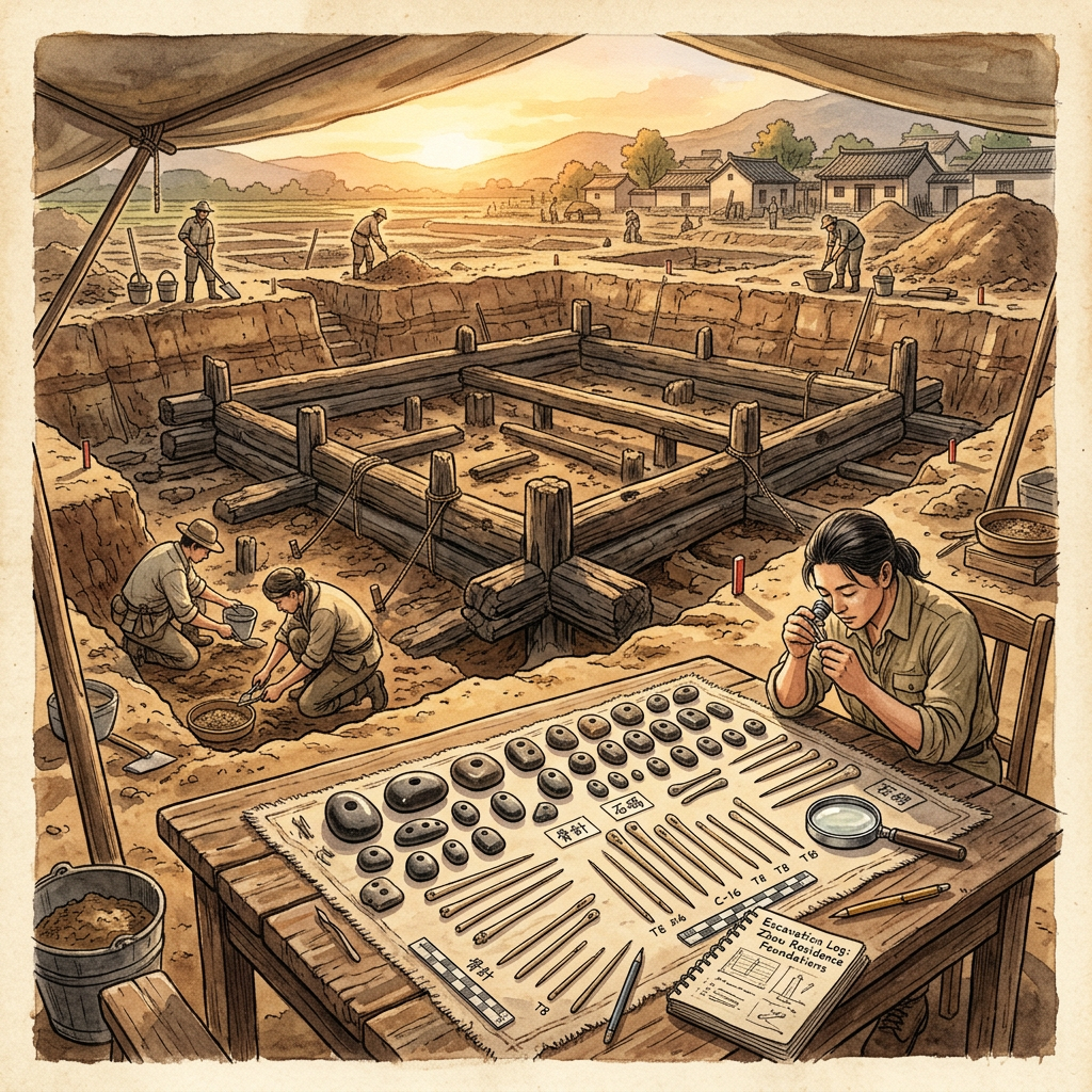 Discovery of a 5,000-Year-Old 'Liangzhu Culture' Silk-Merchant’s Residence and Stone Weaving Weights in Zhejiang Province