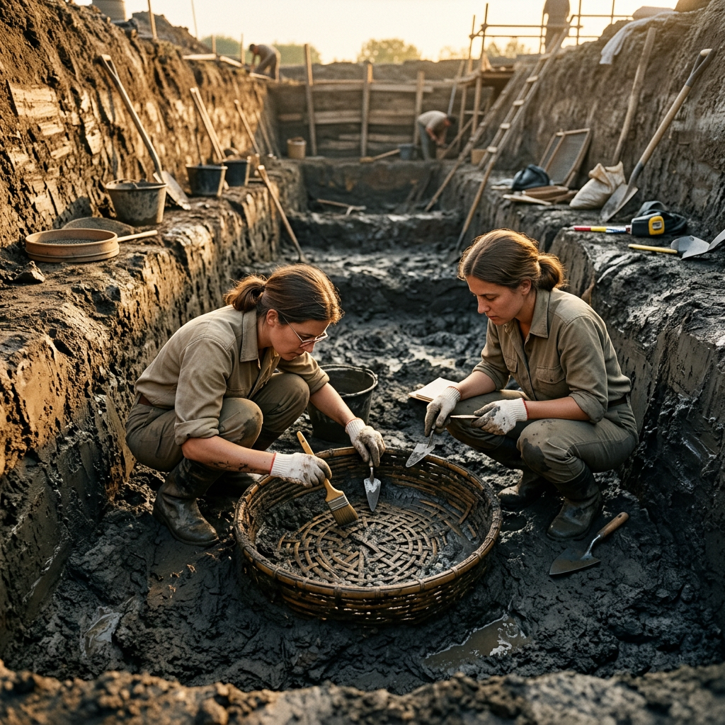 Archaeologists in Zhejiang Uncover 5,000-Year-Old 'Liangzhu Culture' Woven-Bamboo Granary Linings for Pest-Resistant Storage