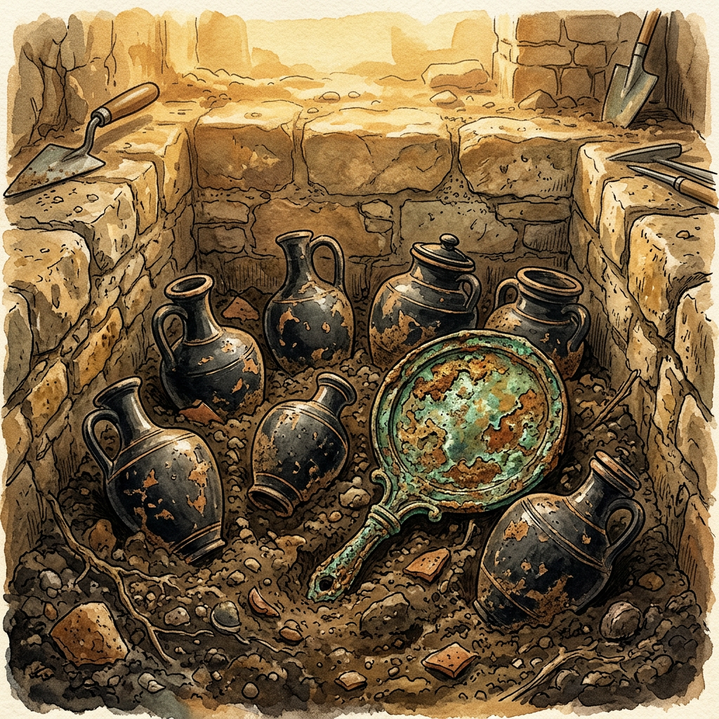 Excavation of 2nd-Century 'Lemuria' Ritual Cache in Roman Germany Uncovers Black-Painted Votives for Ancient Ghost-Fending Festivals