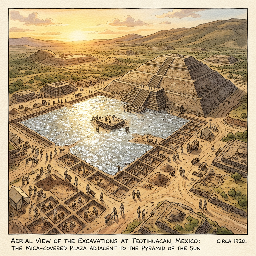 Discovery of 'Mica-Incrusted' Ritual Pavement in Ancient Teotihuacan Reveals 1,800-Year-Old Roots of the 'Festival of the Plumed Serpent'