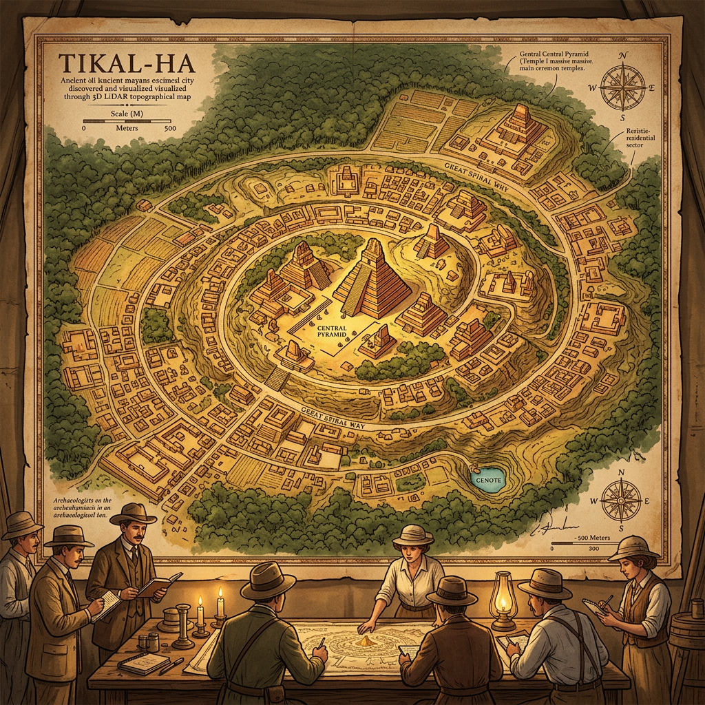 LiDAR Mapping Unveils 'The Spiral City': A Unique Pre-Classic Maya Urban Center in Guatemala's Petén Jungle