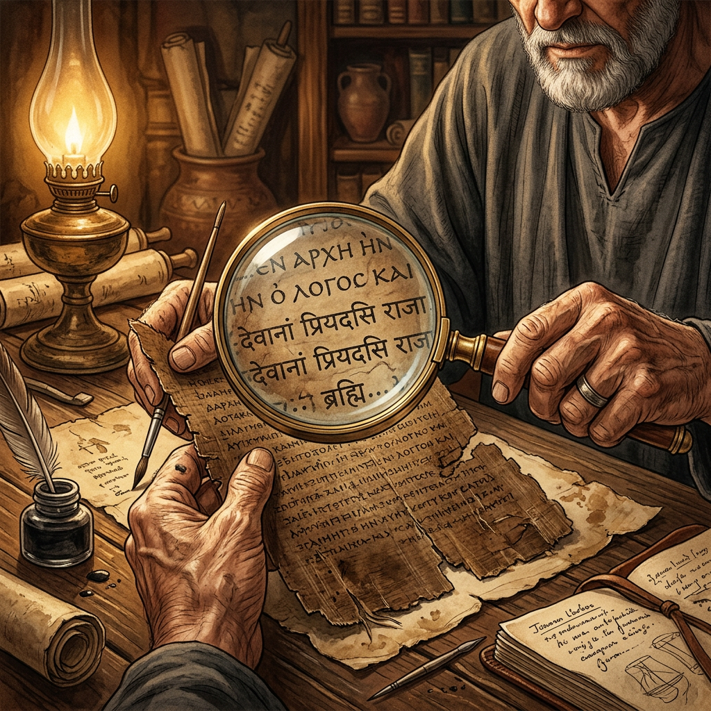 Discovery of 3rd-Century BCE 'Alexandrian-Vedic' Papyri in the Faiyum Oasis Detailing a Lost Dialogue on 'Moral Agency'