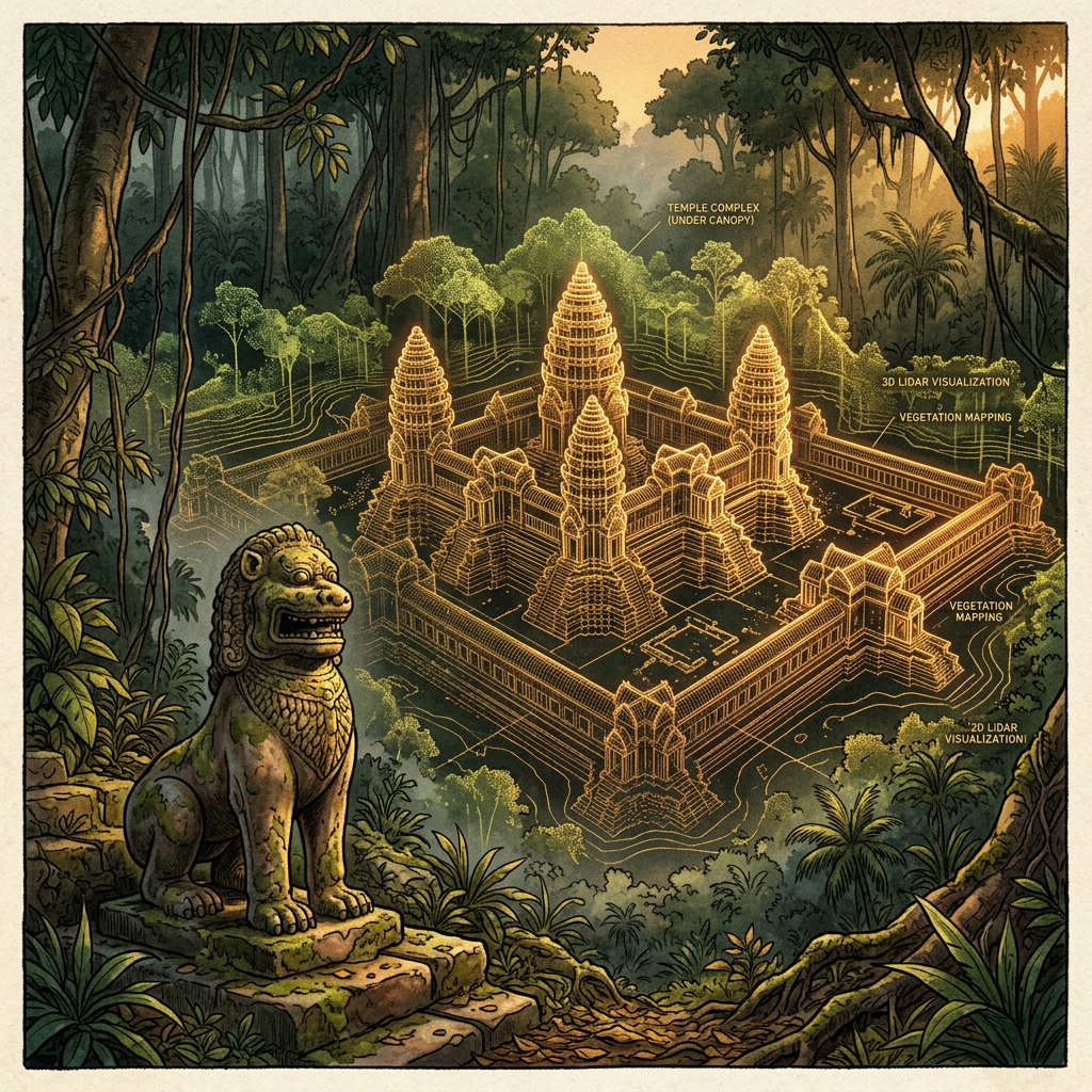 LiDAR Mapping Locates Previously Unknown 10th-Century 'Temple of the Three Peaks' in Remote Cambodia Highlands