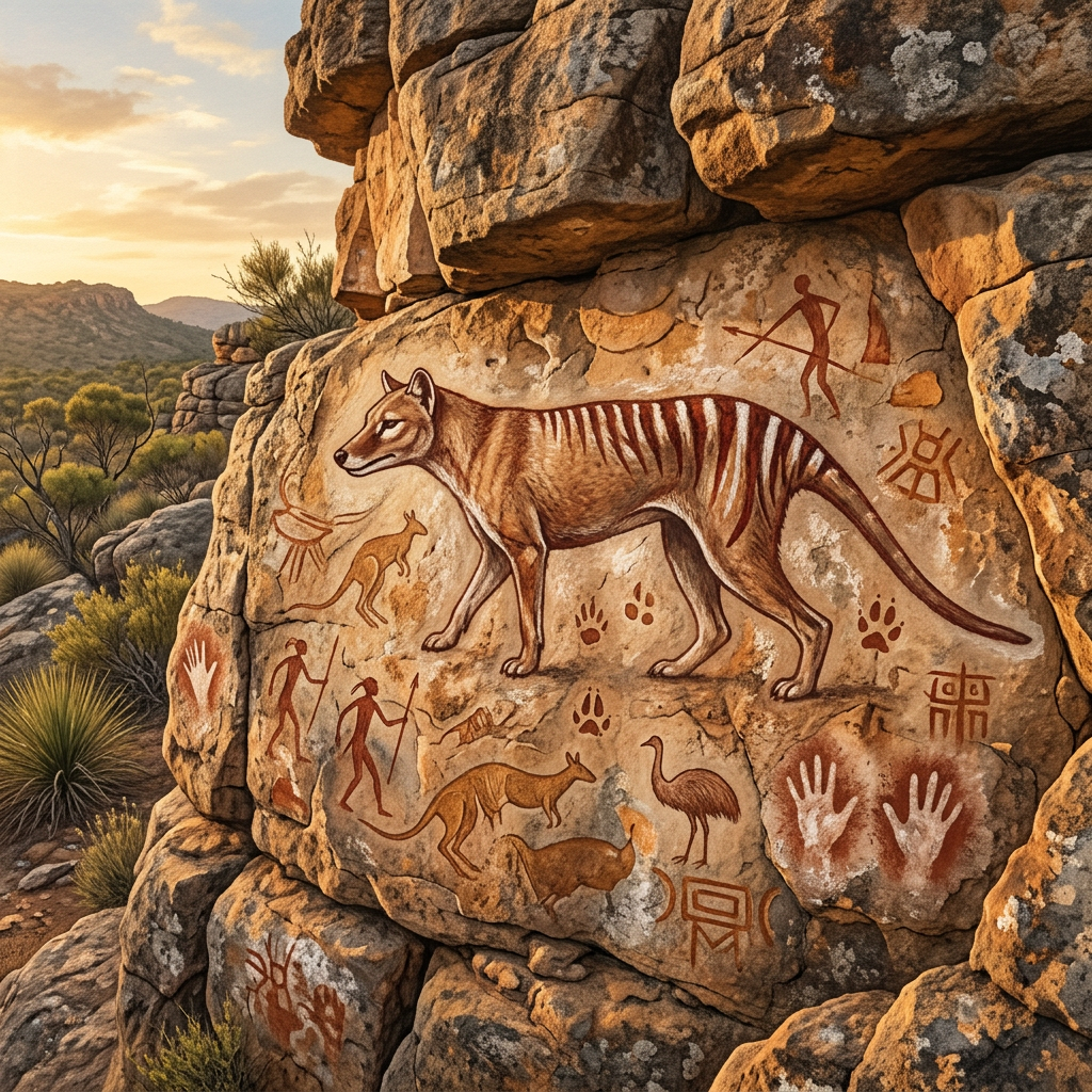 Newly Discovered Rock Art Suggests Thylacines Survived on Mainland Australia Much Longer Than Thought