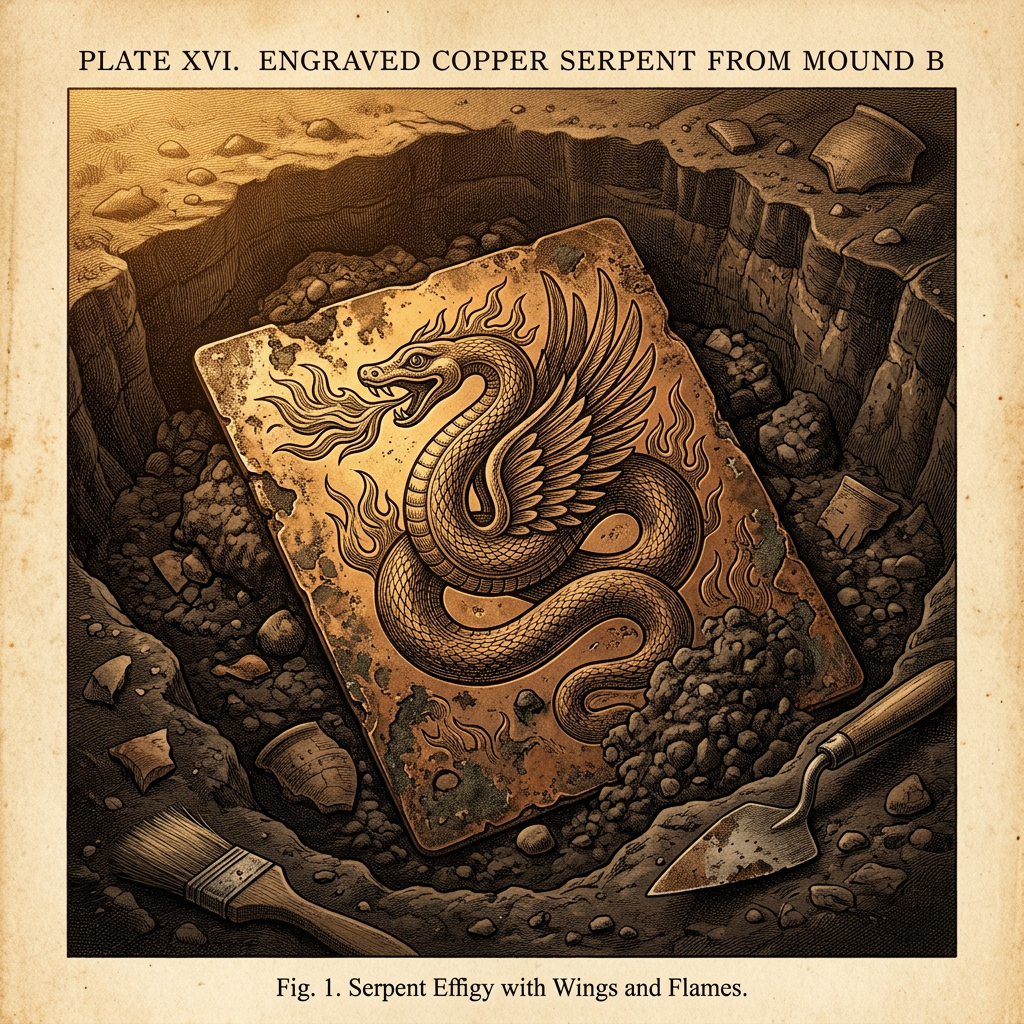 Rare 'Fire-Serpent' Copper Plates Found at Etowah Mounds Point to 800-Year-Old Equinox Purification Festivals