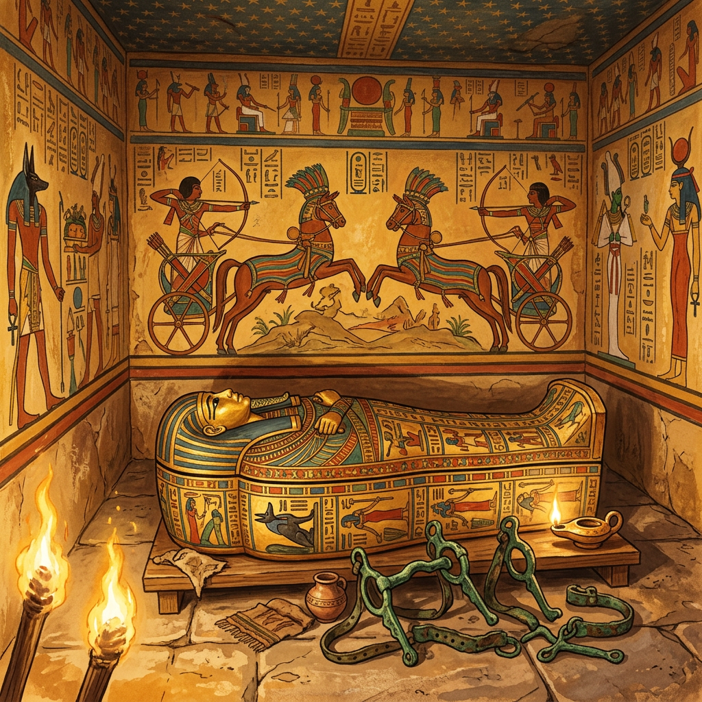 Pristine 18th-Dynasty 'Royal Chariot Master’s Tomb' Uncovered in Saqqara with Rare Bronze Horse Trappings