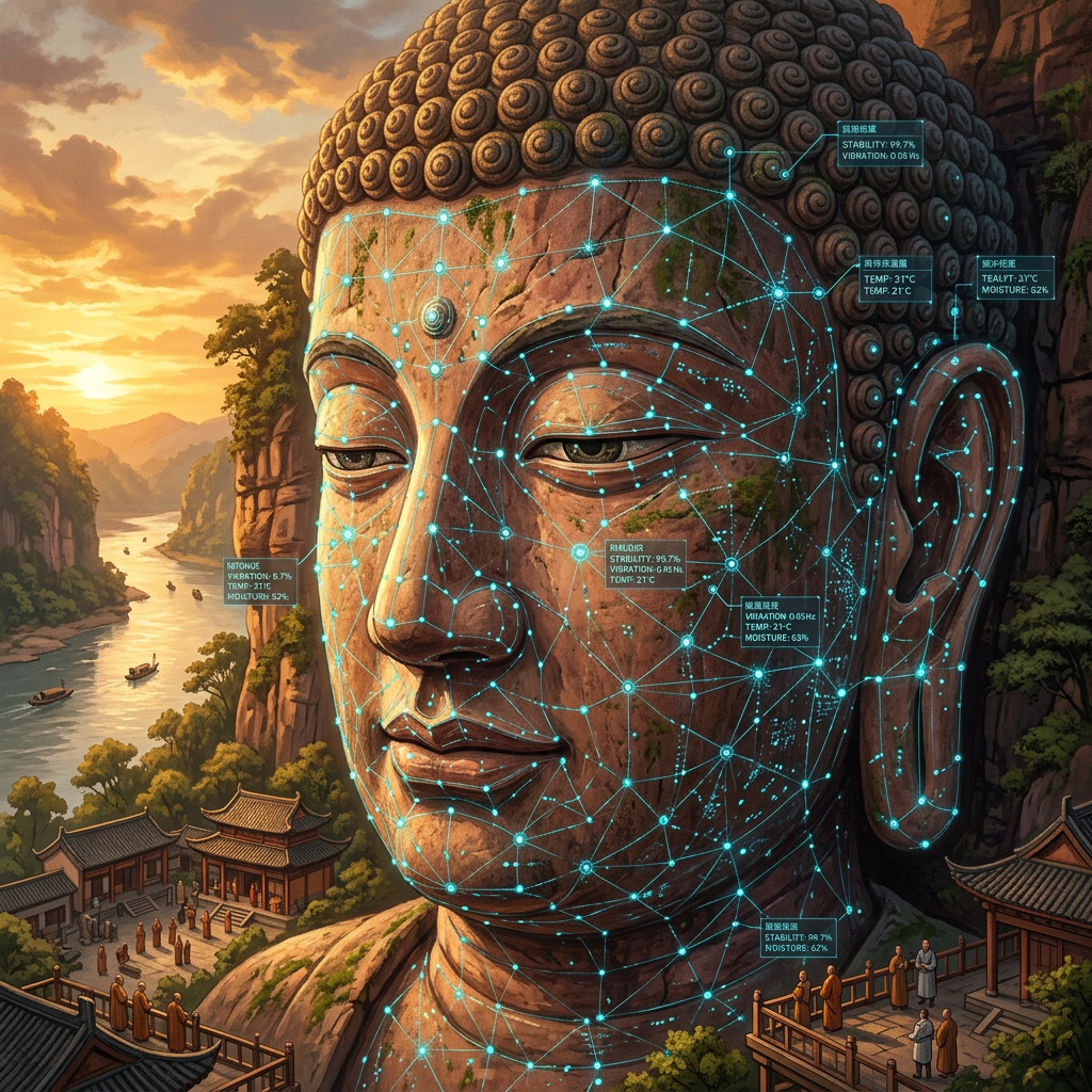 Innovative 'Piezoelectric Monitoring Sensors' Deployed to Safeguard the 1,500-Year-Old Leshan Giant Buddha