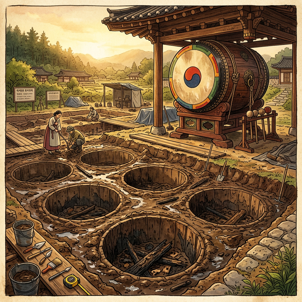 Discovery of 2,200-Year-Old 'Spirit-Drum' Foundations in Buyeo Points to Origins of Ancient Korean 'Yeonggo' Harvest Festivals