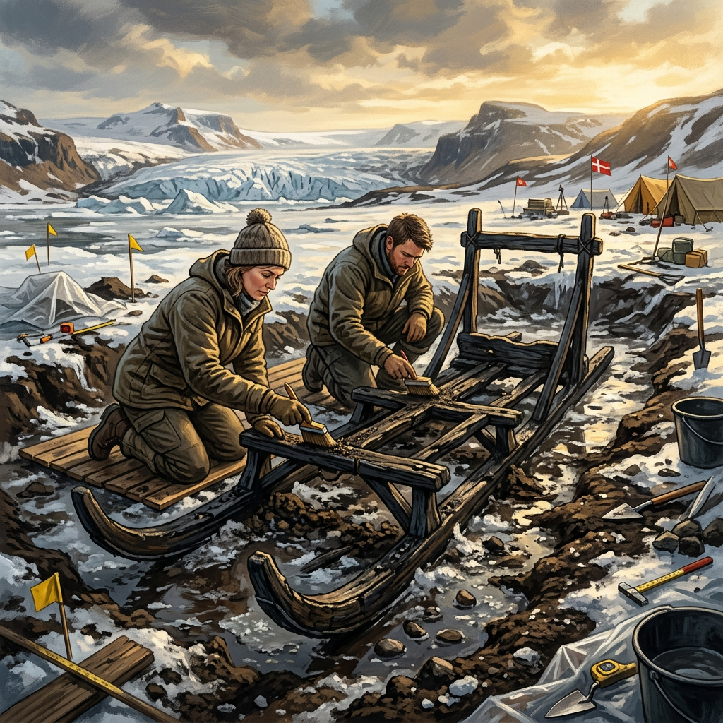 Thawing Permafrost in the Northern Urals Reveals 6,000-Year-Old 'Shamanic' Sledges with Intact Bone Carvings