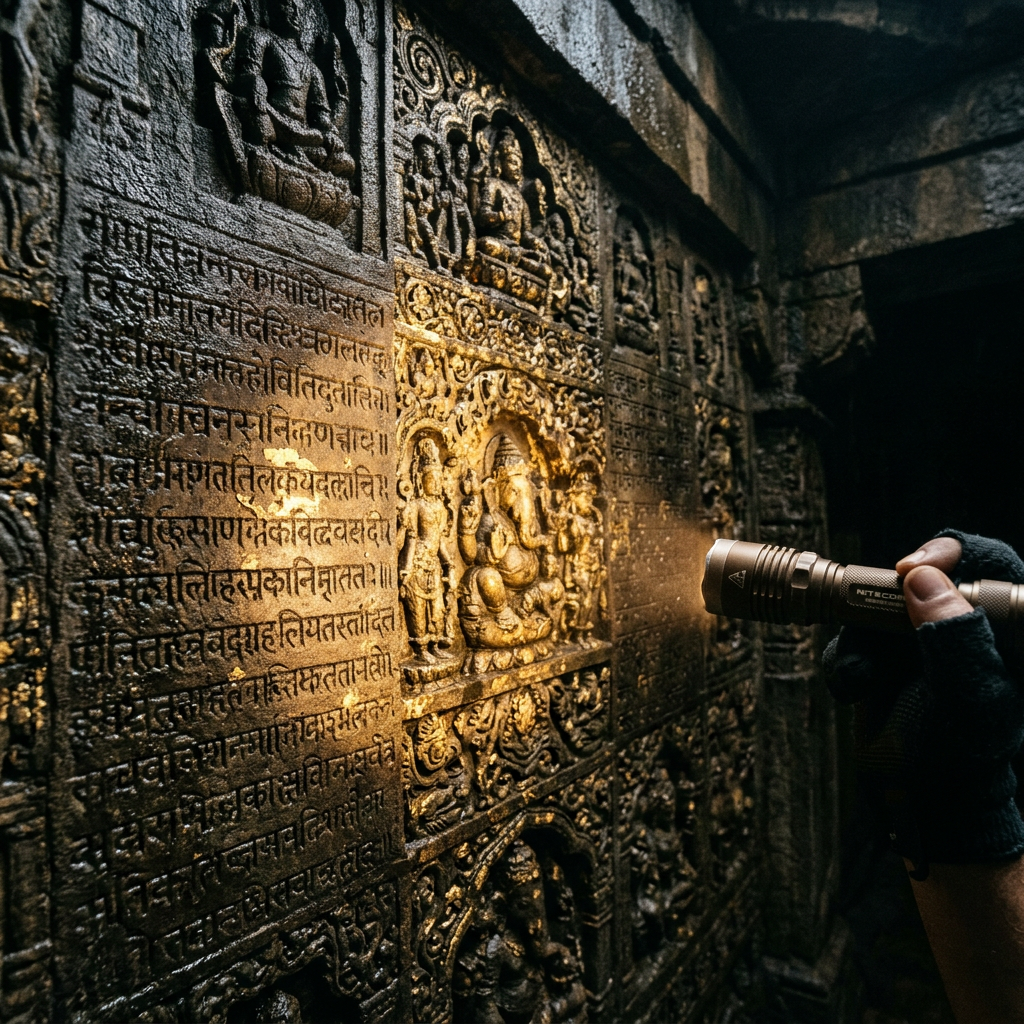 Hidden Sanskrit Inscriptions Discovered in Secret Subterranean Chamber at Borobudur Temple