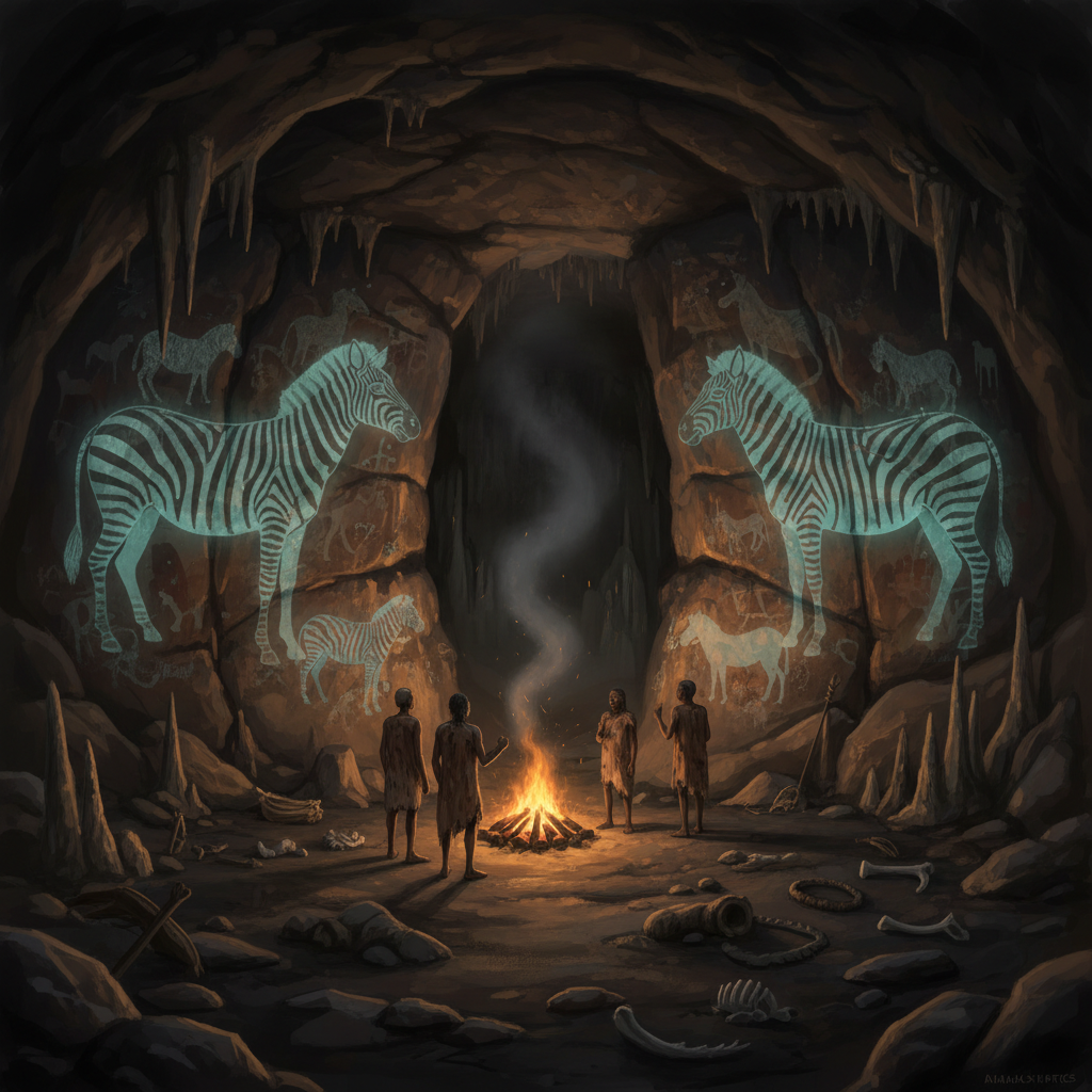 25,000-Year-Old 'Luminous' Rock Art Depicting Extinct Giant Zebras Discovered in a Remote Namibian Grotto