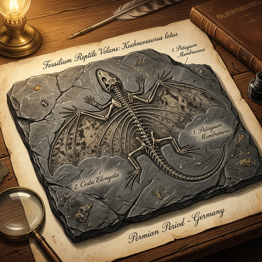 300-Million-Year-Old 'Gliding Reptile' Fossil with Fossilized Wing Membranes Uncovered in the Illinois Basin