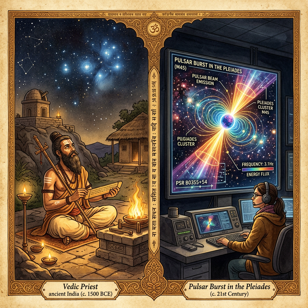 New Research Correlates 3rd Millennium BCE 'Atharvavedic' Descriptions of the 'Krittika' Cluster to the Precise Observation of a Rare Pulsar-Induced Gamma-Ray Event in 2700 BCE