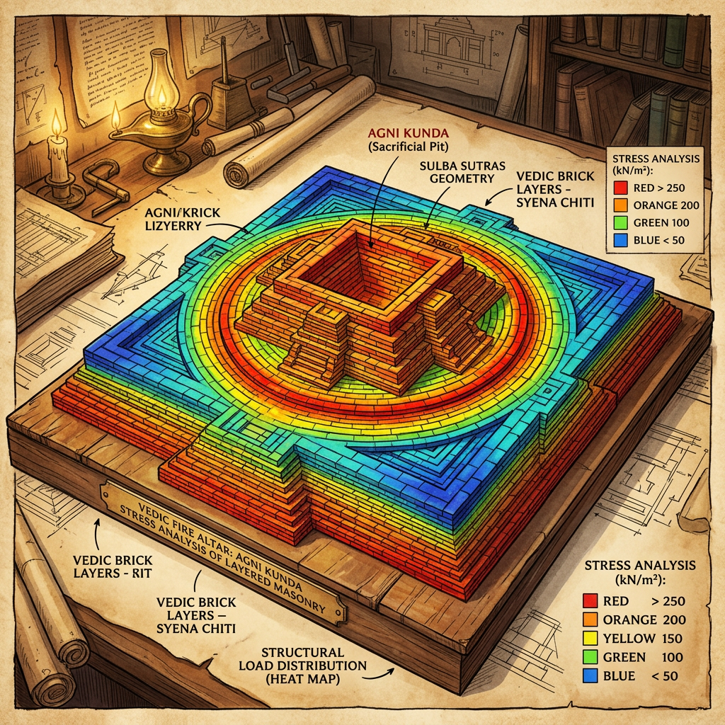 Computational Analysis of 1st Millennium BCE 'Baudhayana' Geometries Reveals Early Sanskrit Algorithms for Recursive Stress Distribution in Vaulted Brick Architectures