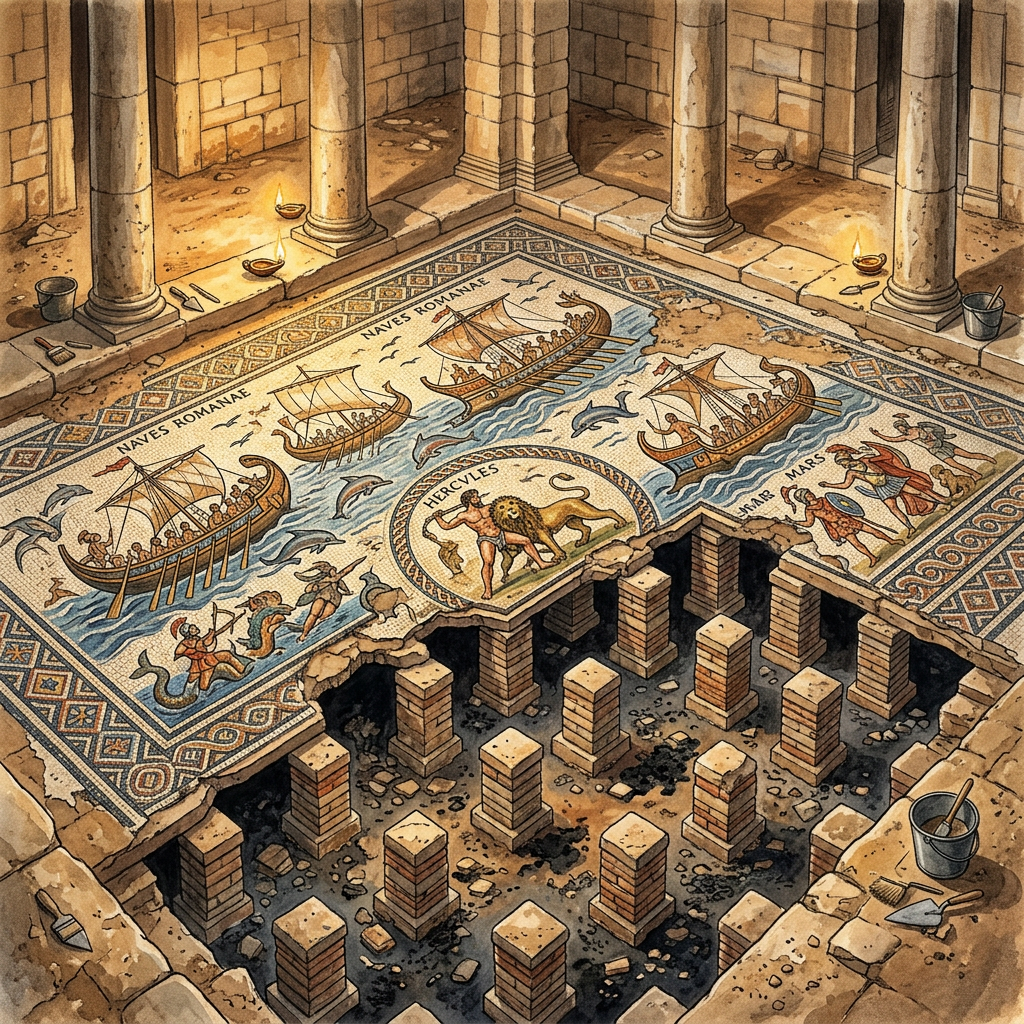 Pristine 2nd-Century Roman 'Mosaic of the Argonauts' and Underfloor Heating System Uncovered in Rural Bulgaria