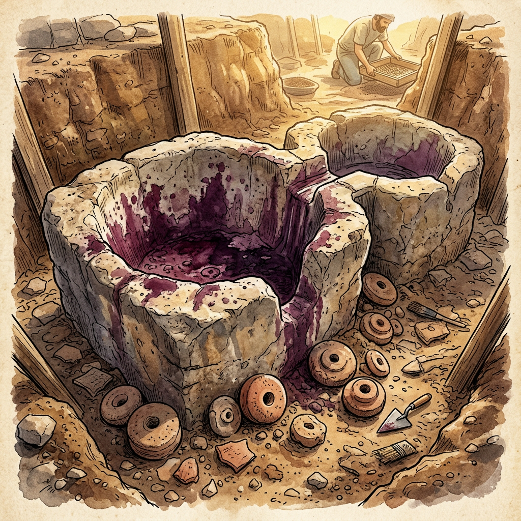 Archaeologists Uncover 2,500-Year-Old 'Etruscan Dyeing Workshop' in Northern Lazio with Intact Purple Pigment Vats