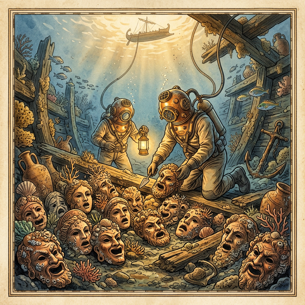 Submerged 'Mask-Bearer' Shipwreck off Rhodes Reveals Cargo of Terracotta Theatre Masks for Hellenistic Festivals