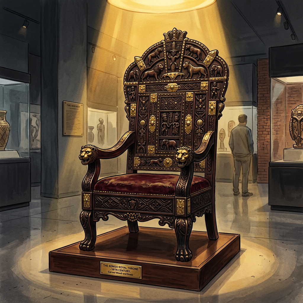Royal Museum of the Armed Forces in Belgium Formally Repatriates Rare 19th-Century 'Chokwe' Royal Throne to Angola