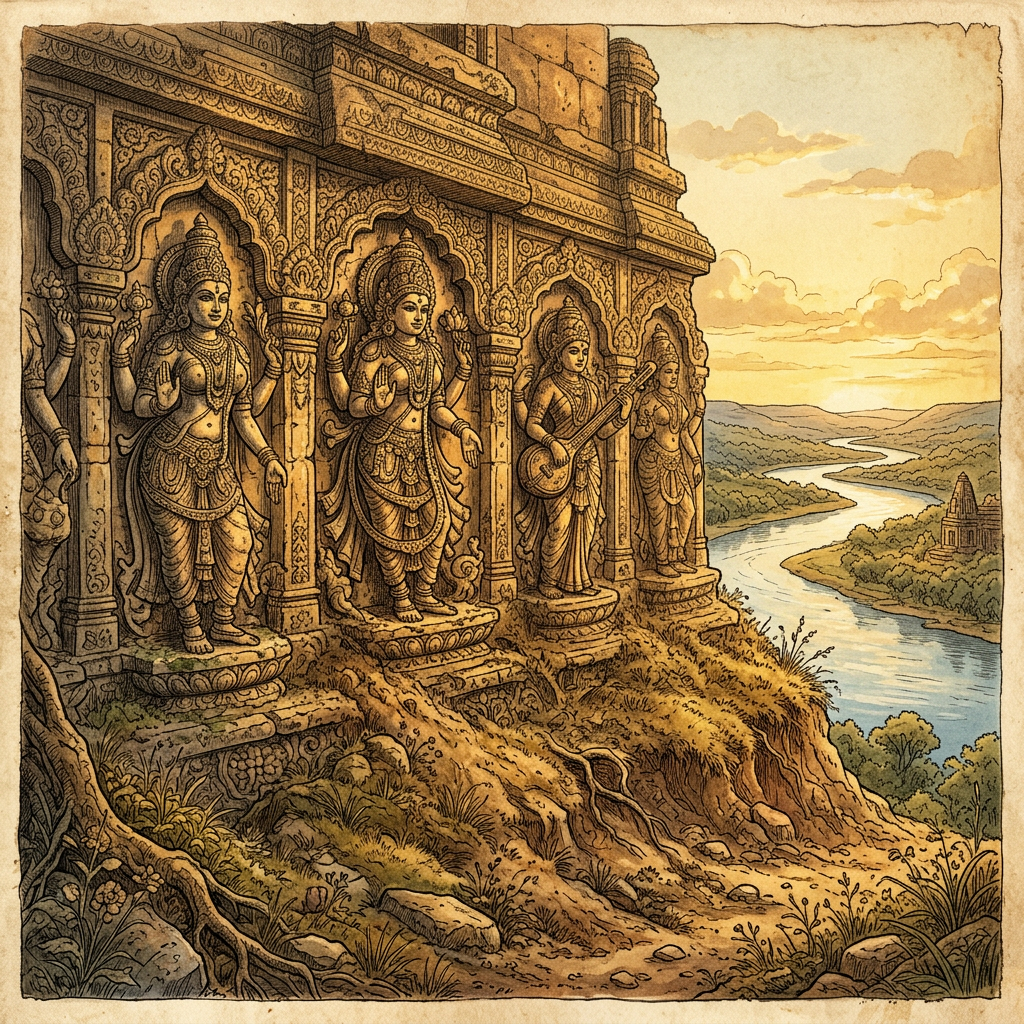 Significant 11th-Century 'Kalyani Chalukya' Temple Ruins with Intact 'Saptamatrika' Friezes Discovered in Telangana’s Jogulamba Gadwal