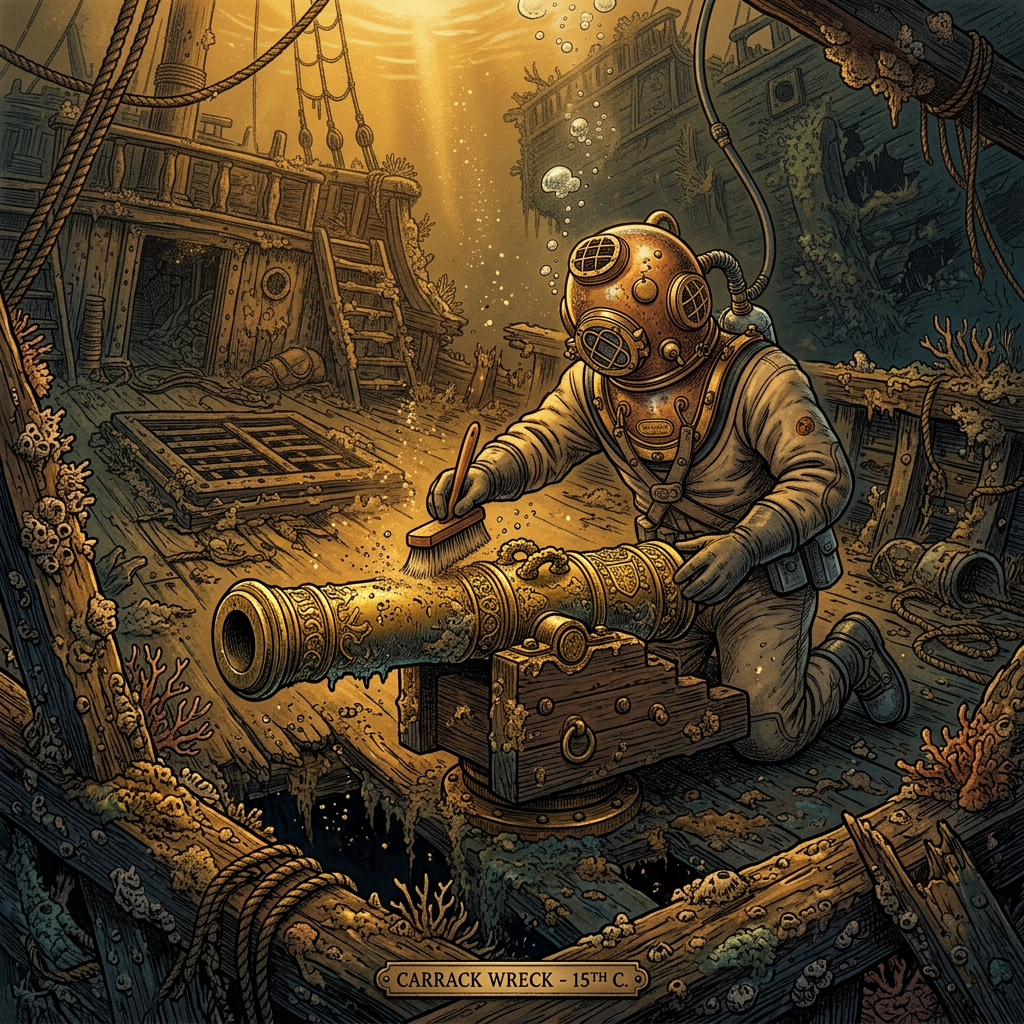 Sunken 15th-Century 'Malacca Sultanate' Royal Galley Identified off the Coast of Malaysia with Gilded Bronze Weaponry