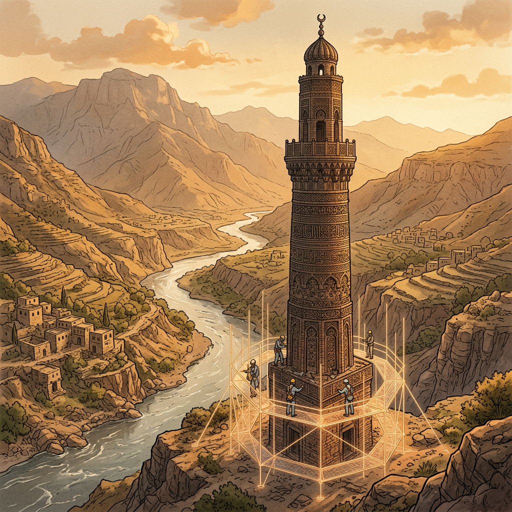 Innovative 'Carbon-Nano Scaffold' Technology Deployed to Restore the Crumbling Minaret of Jam in Afghanistan