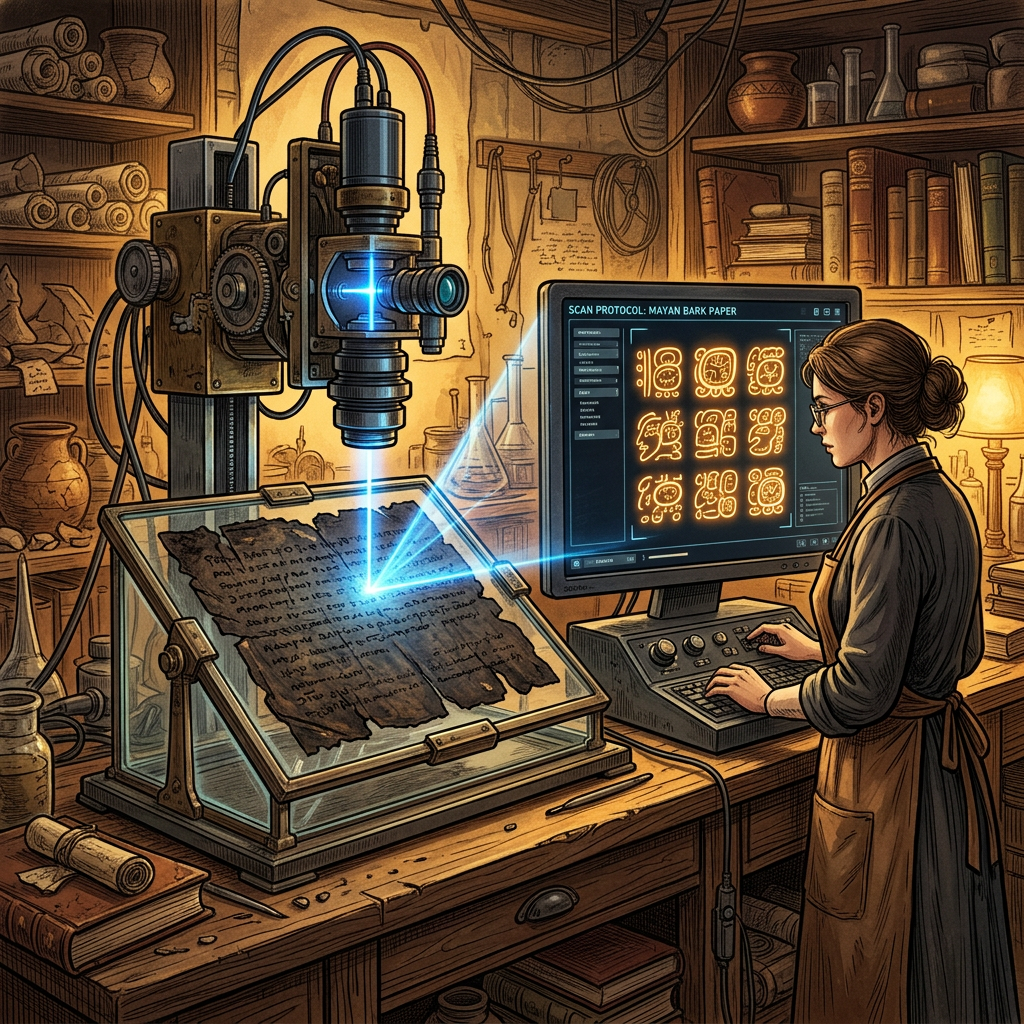 Breakthrough Heritage Tech: 'Photon-Sieving' Imaging Recovers Lost 14th-Century Zapotec Genealogies from Faded Bark Paper