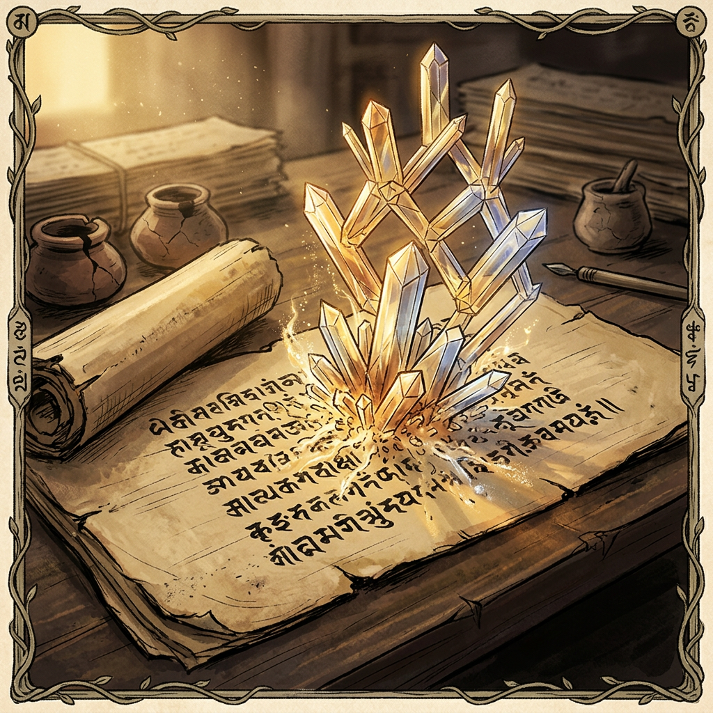 AI-Driven Decipherment of 8th-Century 'Siddham' Script Fragments Unveils Lost Sanskrit Treatises on the Mathematical Properties of Crystalline Lattices