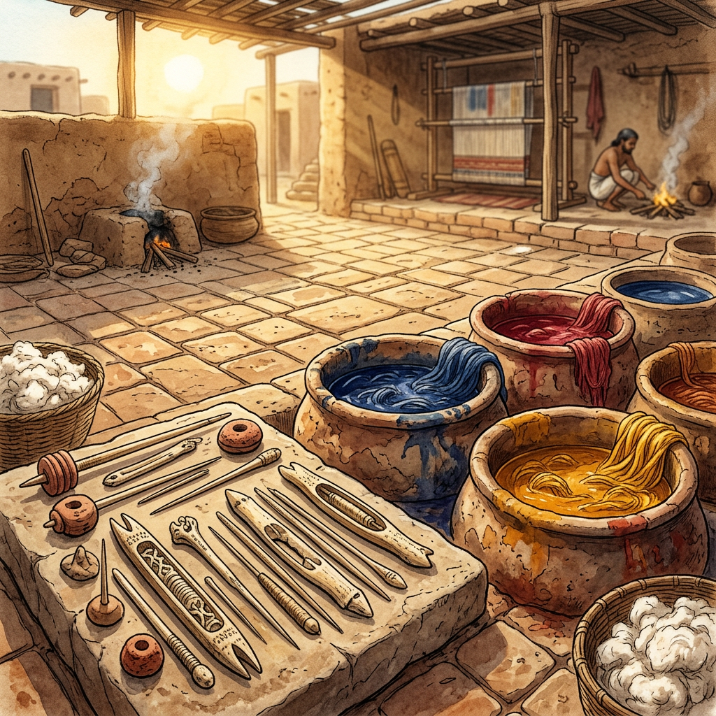 Discovery of a 4,500-Year-Old 'Harappan Urban Textile-Weaving Laboratory' and Specialized Bone-Tensioning Tools at Rakhigarhi