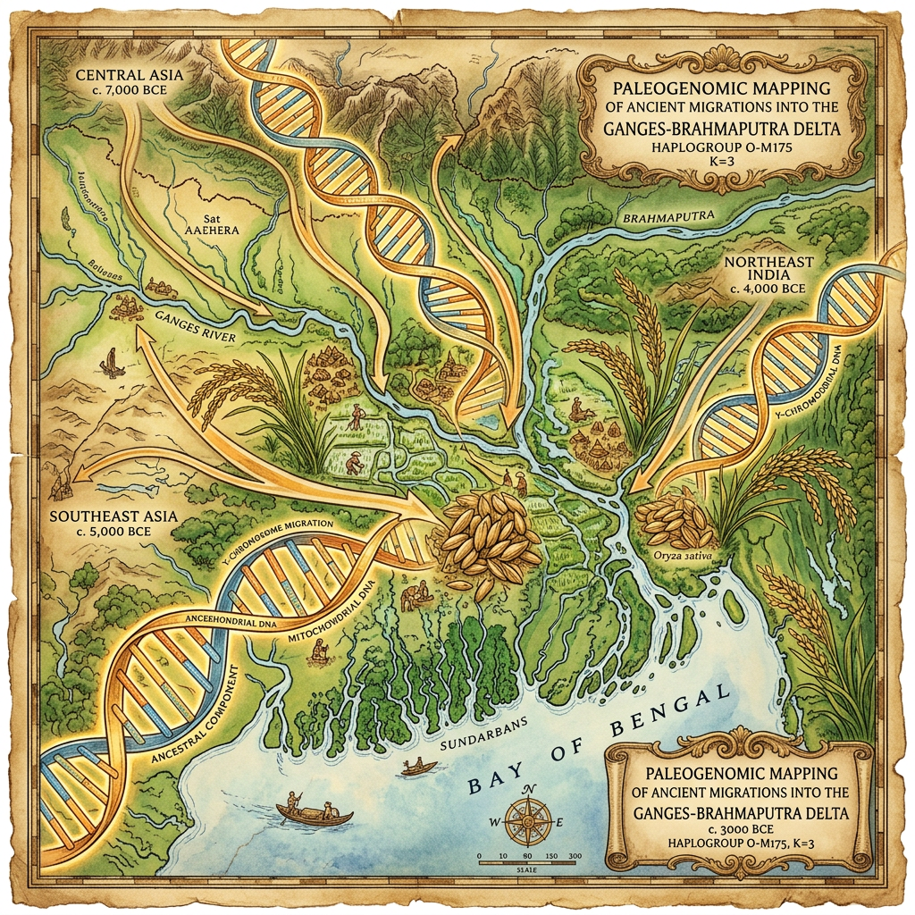 Genomic History of the 'Lower Brahmaputra Delta' Reveals Early Neolithic Genetic Transition Linked to Saline-Resistant Rice Cultivation