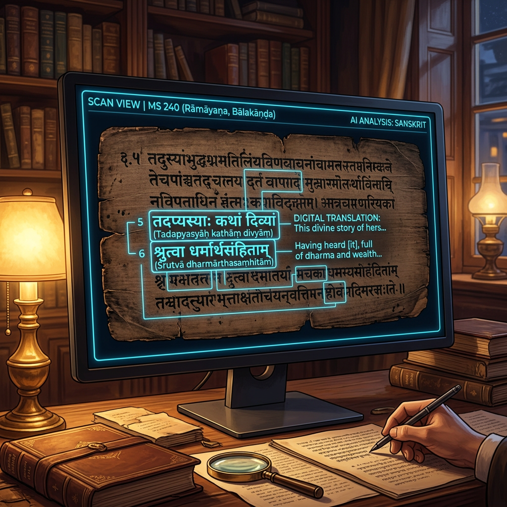 AI Deciphers 10th-Century 'Sabda-Rupa-Vijnana' Palm Leaves in Thanjavur on the Metaphysics of Phonetic Form