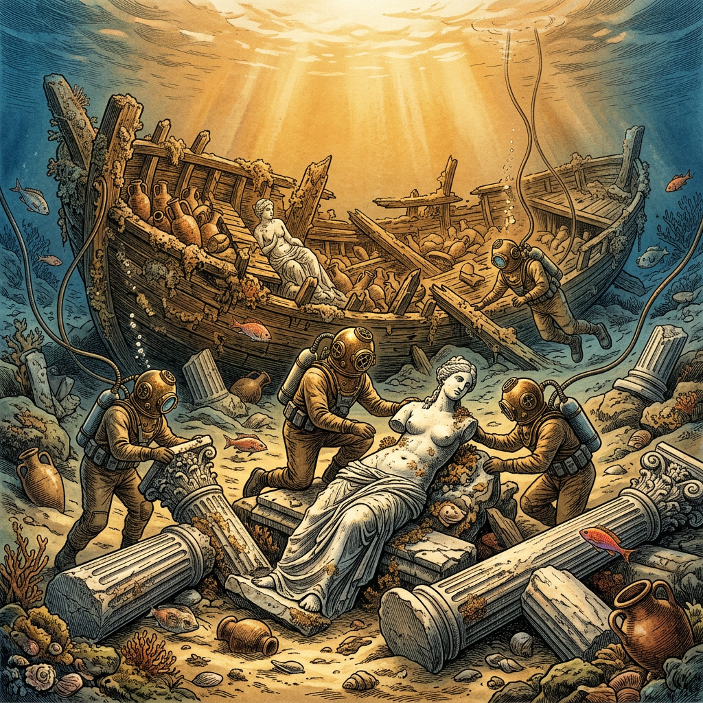 Submerged 1st-Century Roman 'Art-Carrier' Shipwreck Identified off the Coast of Majorca with Intact Marble Statuary