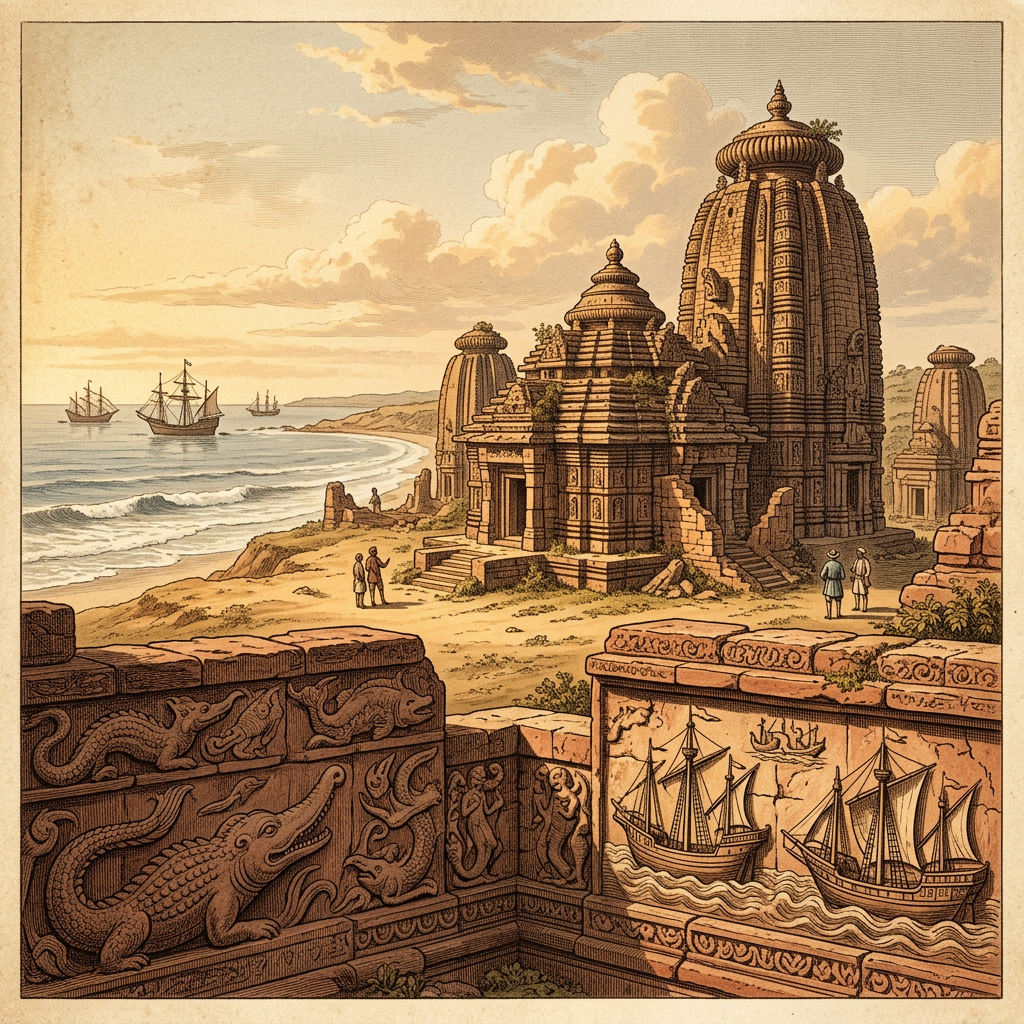Significant 8th-Century 'Bhauma-Kara' Maritime Temple Featuring Rare 'Makara' Friezes Discovered in Coastal Odisha
