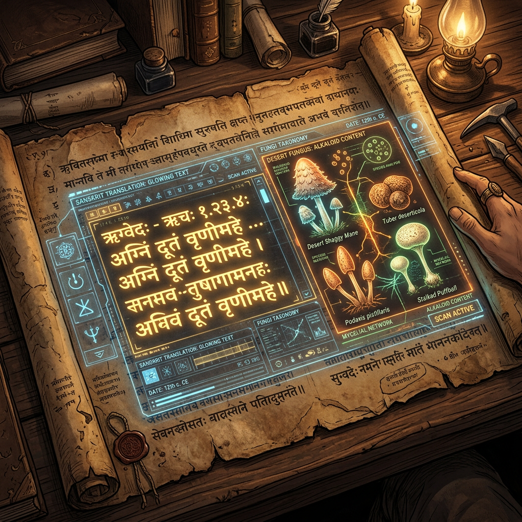 AI-Driven Decipherment of 10th-Century 'Siddham' Script Palimpsests from the Silk Road Reveals Lost Sanskrit Treatises on the Systematic Classification of Xerophytic Fungi