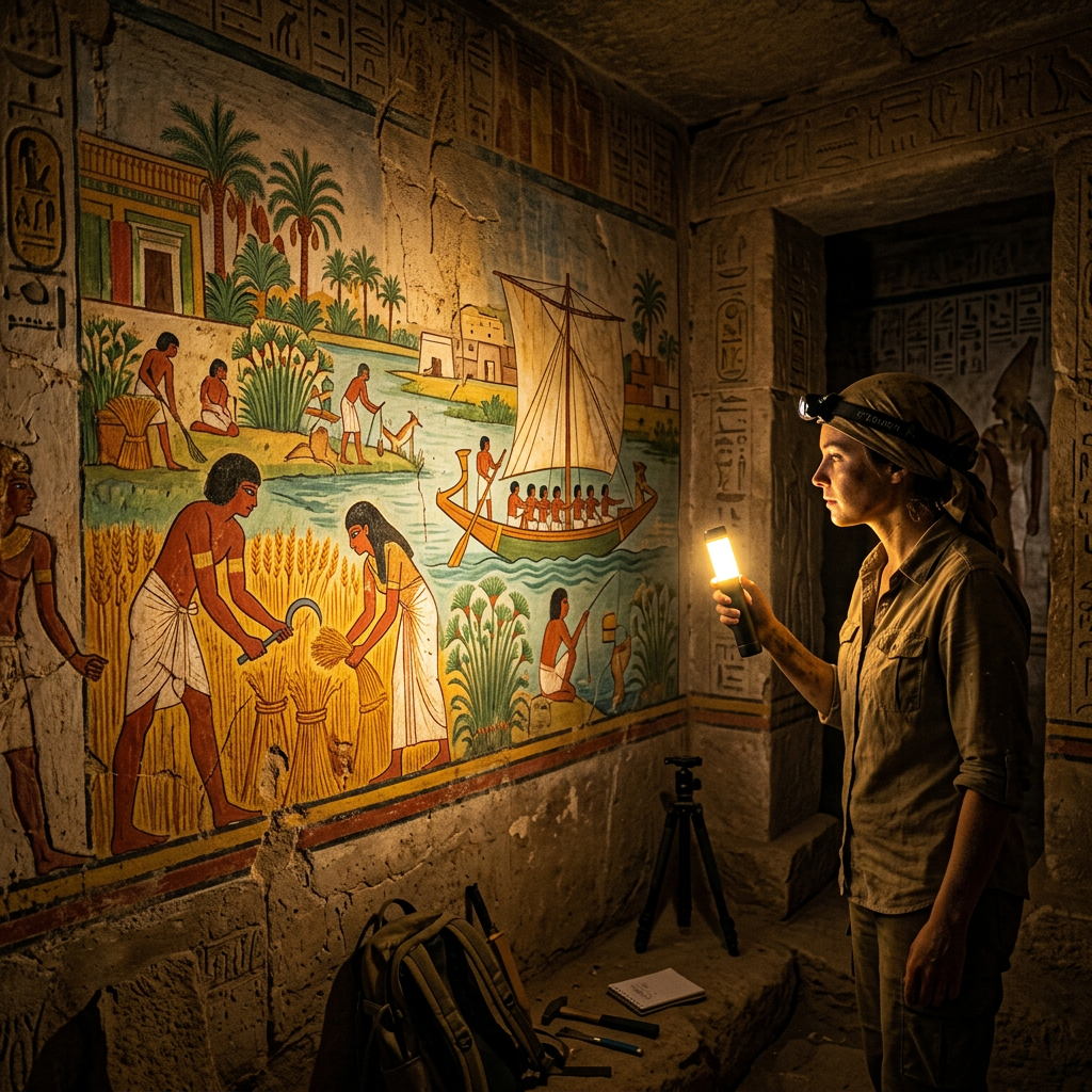 First Intermediate Period 'Regional Governor’s Residence' Uncovered in Saqqara with Rare Painted Plaster Murals