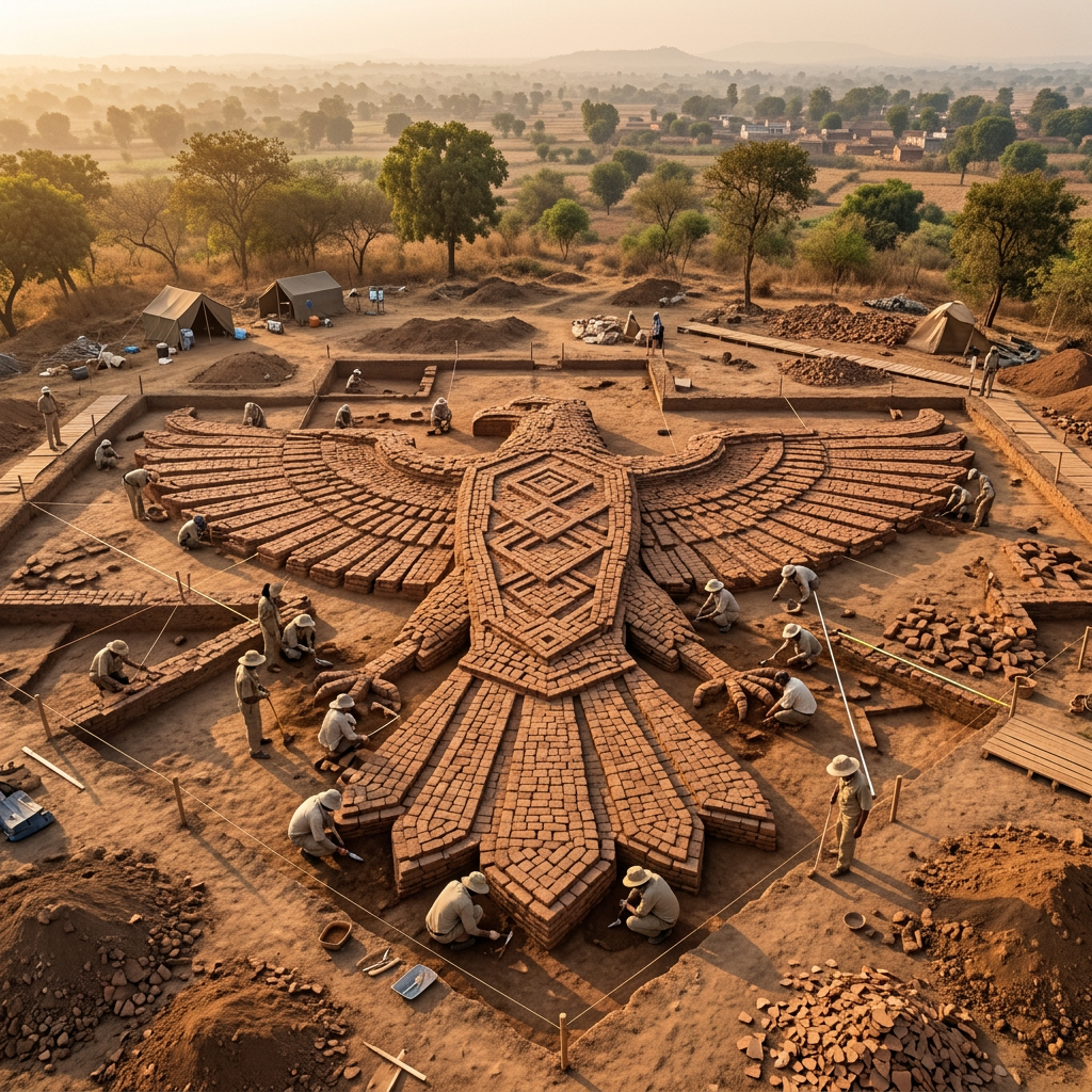 Excavations at Paunar Uncover 1,500-Year-Old Vedic Altar Complex with Sophisticated Geometric Brick Layouts