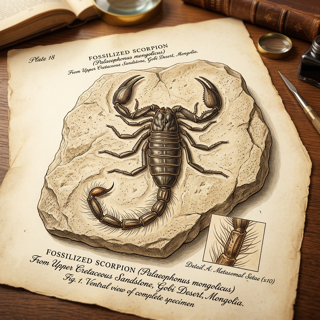 Fossilized 85-Million-Year-Old 'Feathered Apex-Scorpion' with Intact Soft Tissue Identified in the Gobi Desert