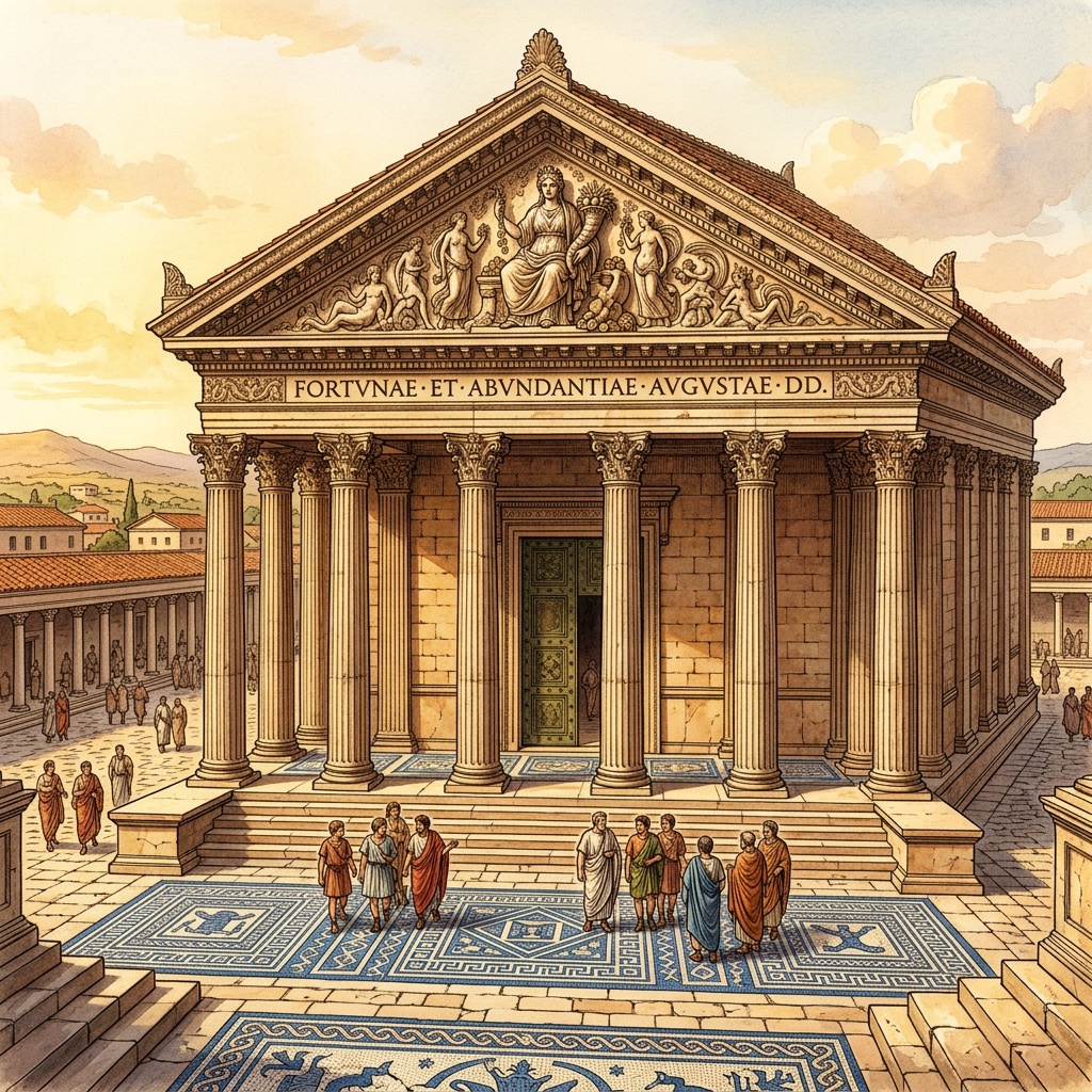 Rare 2nd-Century Roman Temple Dedicated to the Goddess Abundantia with Intact Cornucopia Reliefs Uncovered in Central France