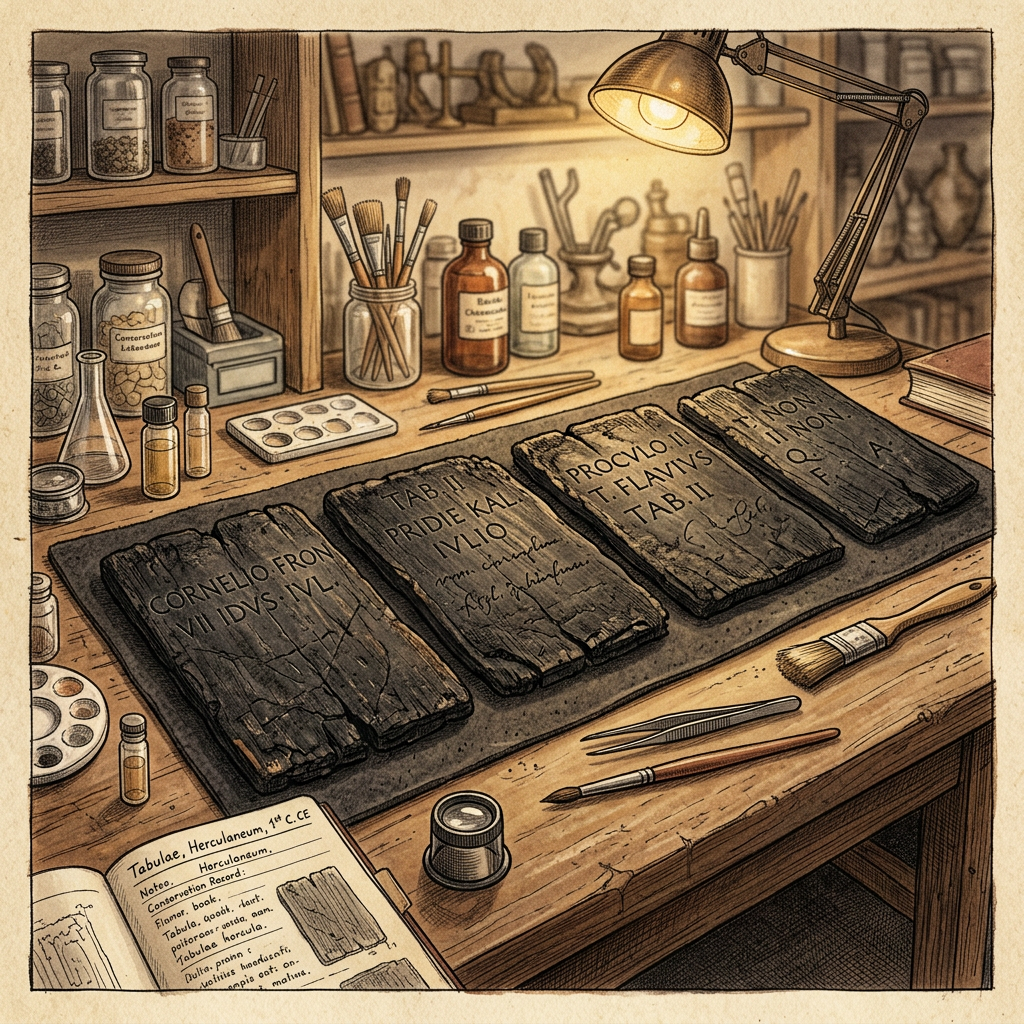 Archaeologists in Ancient Herculaneum Discover Intact 1st-Century 'Maritime Customs Archive' with Carbonized Wooden Tablets