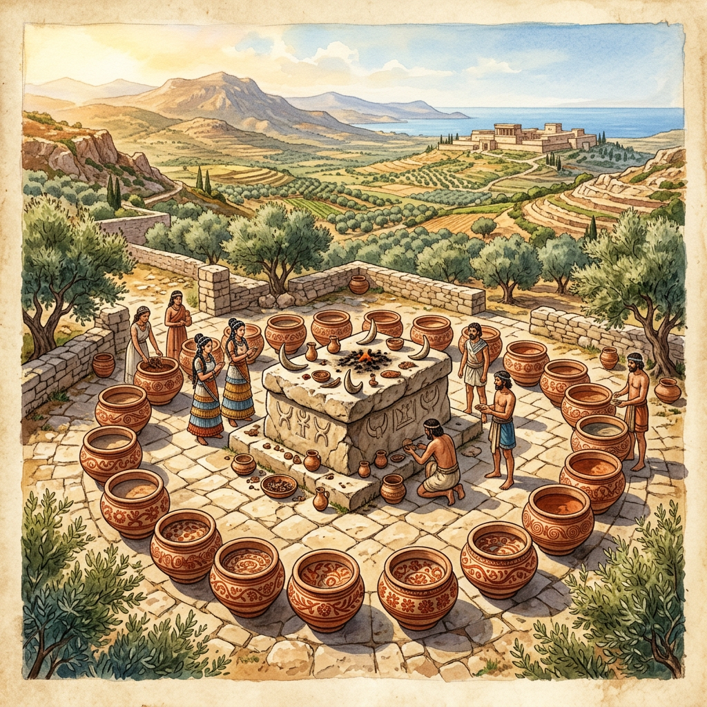 Excavation of 3,200-Year-Old 'Ochre-Inscribed' Libation Basins in Crete Reveals Origins of Minoan 'Vine-Awakening' Festivals